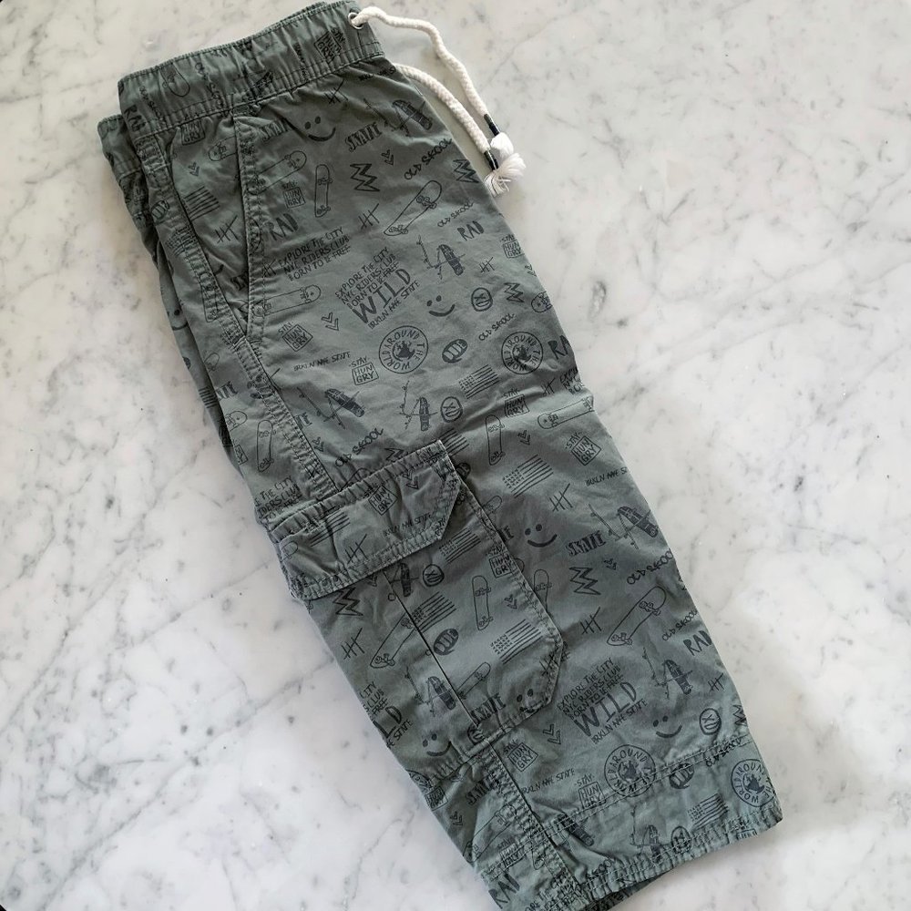 H&M Young Supply Boys Olive Long Shorts, 9-10y